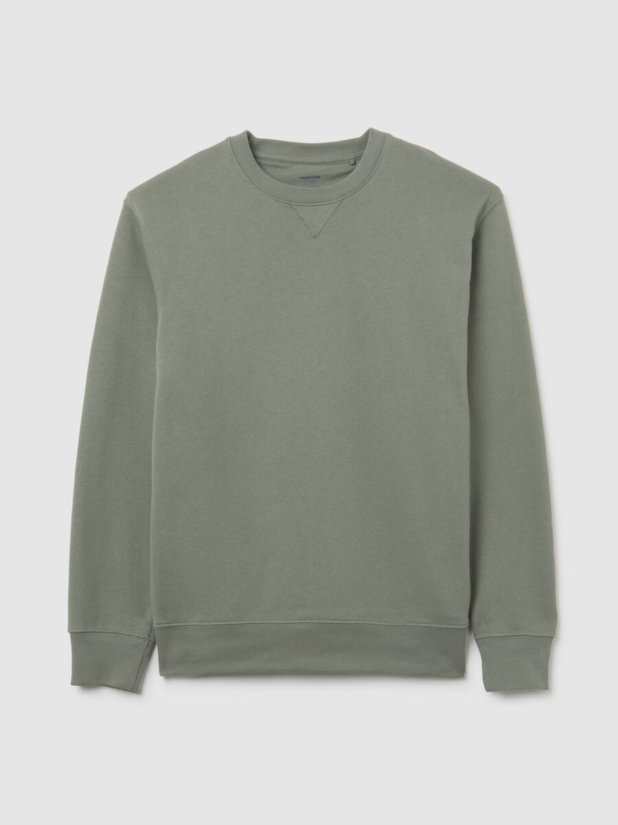 Regular fit green pure cotton sweatshirt_4