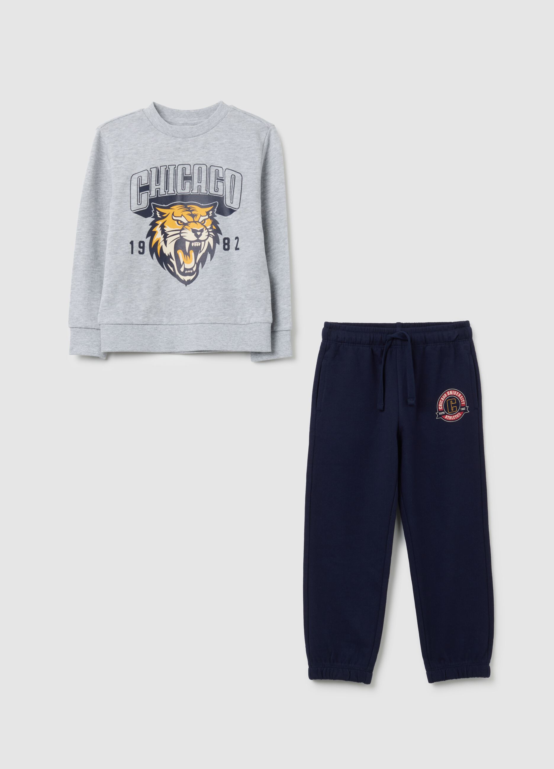 Grey regular fit pure cotton children's outfit