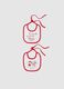 Two-pack of multicolour pure cotton Christmas bibs for newborn girl_0