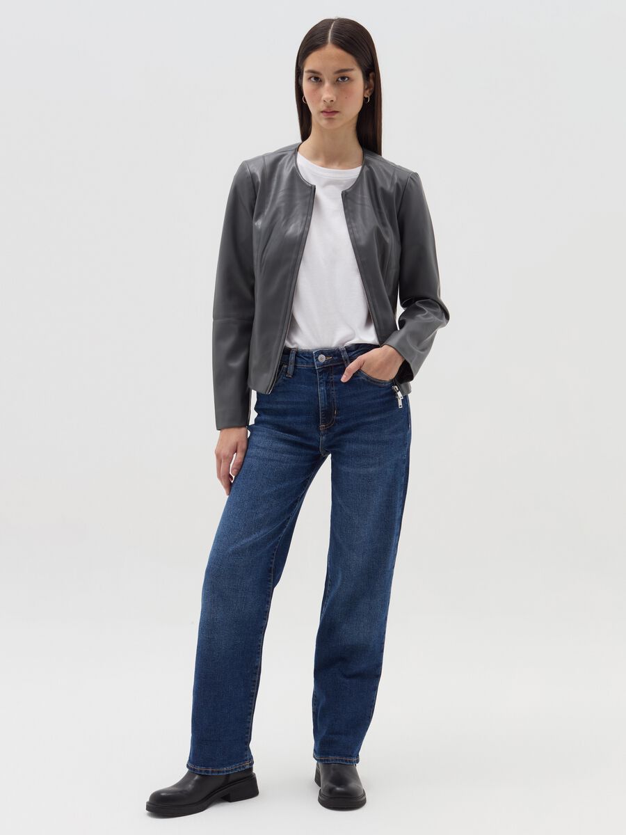 Biker jacket with shiny effect_1