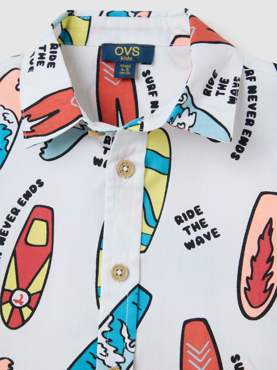 OVS Kids Oversized Surf Print Cotton Shirt for Boys_2