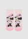 Girls' pink Disney print cotton blend anti-slip socks_1
