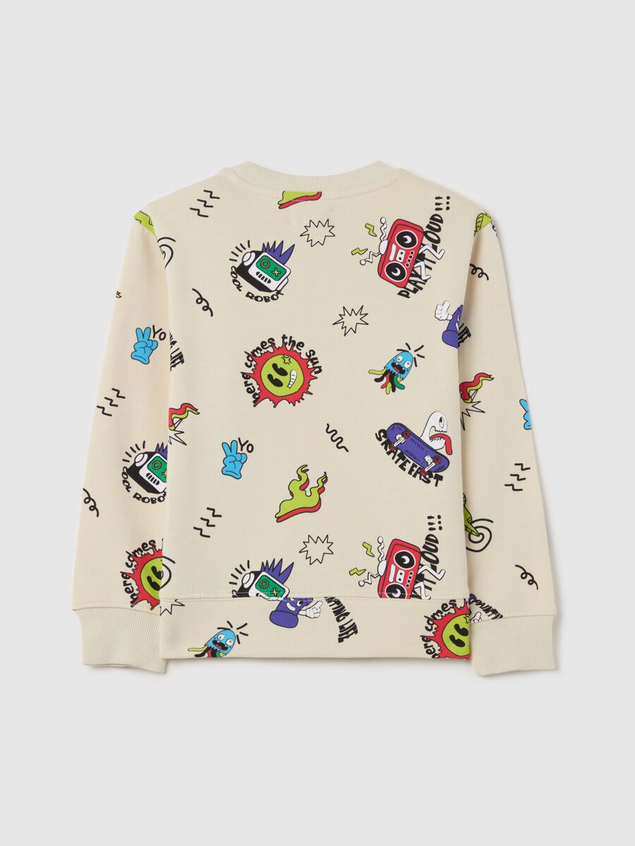 French terry sweatshirt with graffiti-style print_1