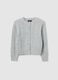 Grey regular fit girl's cardigan with buttons_0