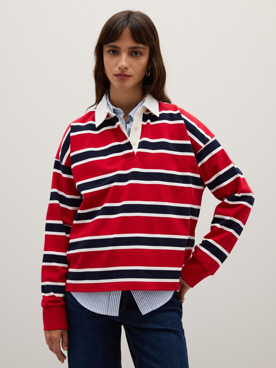 Polo in puro cotone multicolor a righe regular fit_0