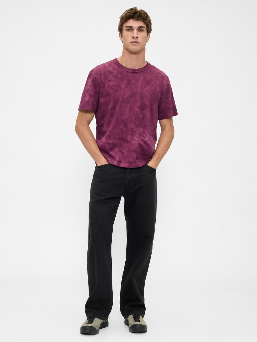 Purple short sleeve cotton T-shirt_2