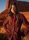 Red genuine leather fringed blazer, regular fit_0