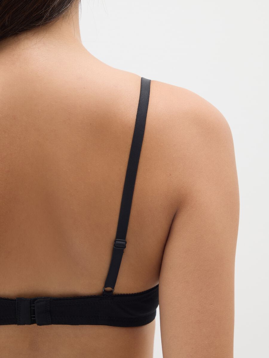 Reggiseno da donna in cotone elasticizzato nero_2
