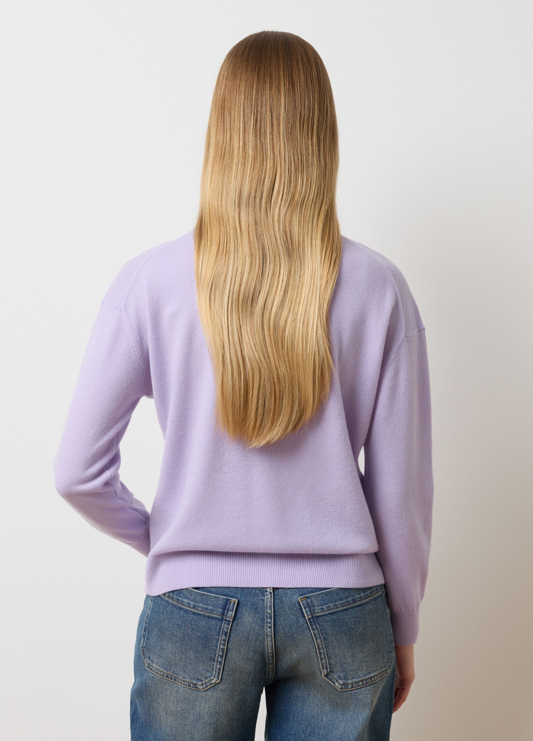 Pure Wool Purple Sweater Regular Fit