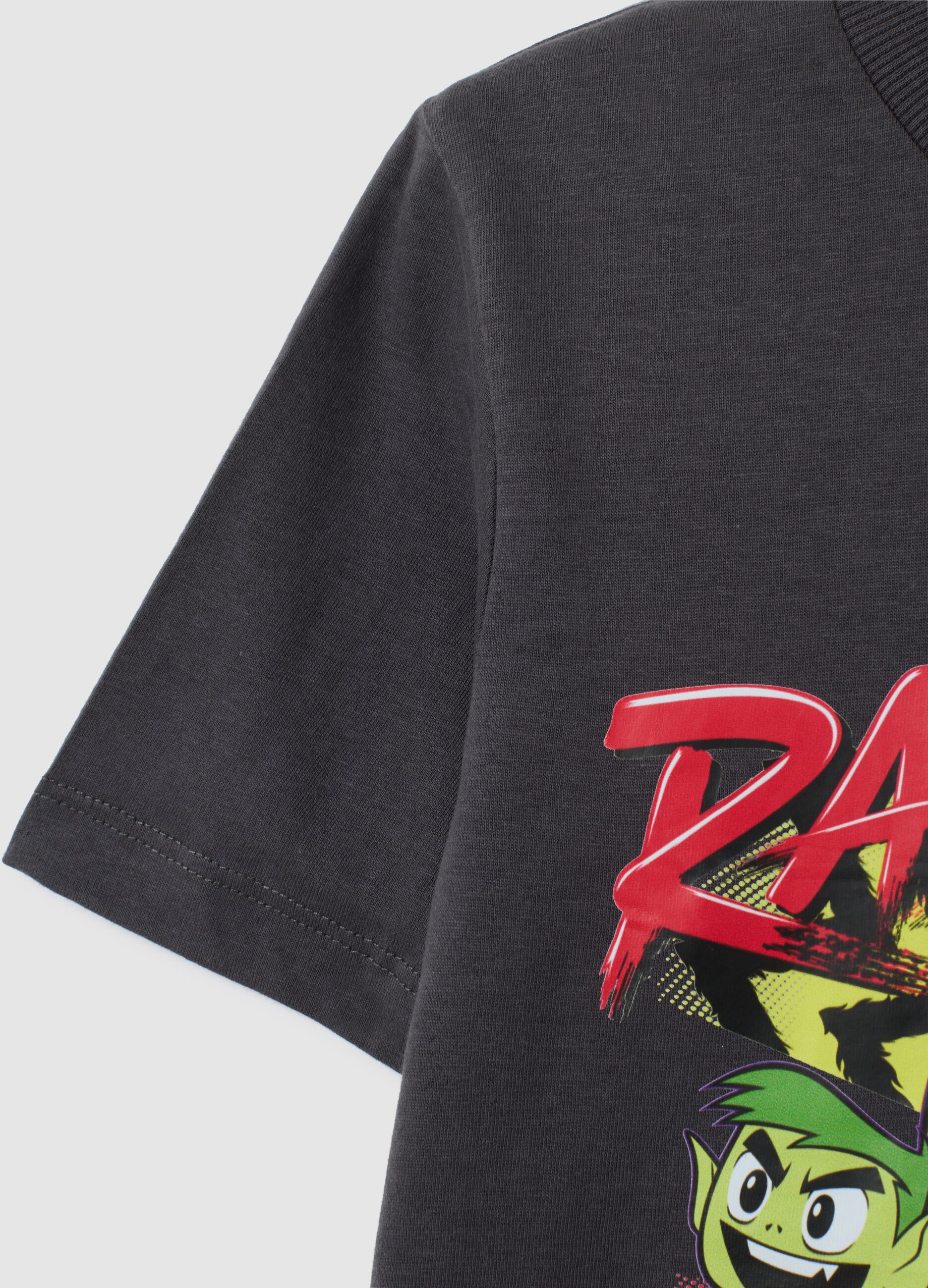 Children's grey pure cotton regular fit T-shirt with RAD print
