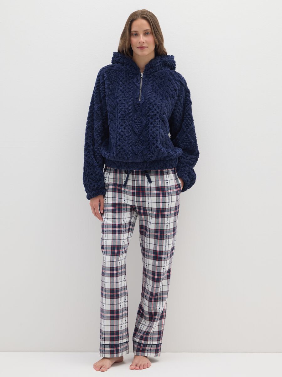 Multicolour plaid flannel pyjama trousers regular fit_0