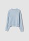 Blue stretch crew-neck top with a regular fit_1