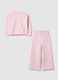 Pink cotton blend sweatshirt and trousers set for girls with regular fit_1