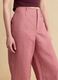 Pink linen-viscose blend wide-leg trousers with structured waistband_3