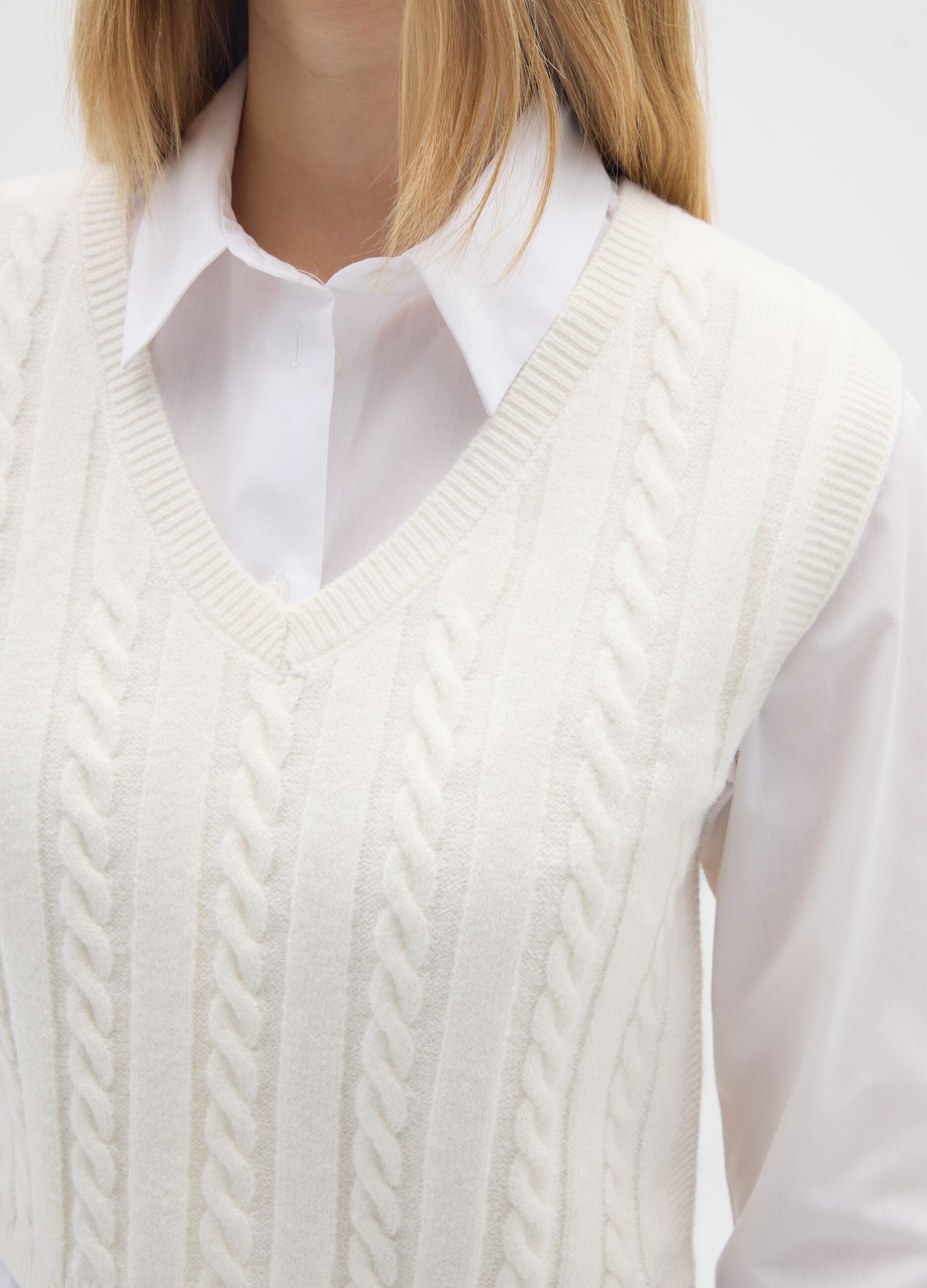 White Knitted Waistcoat