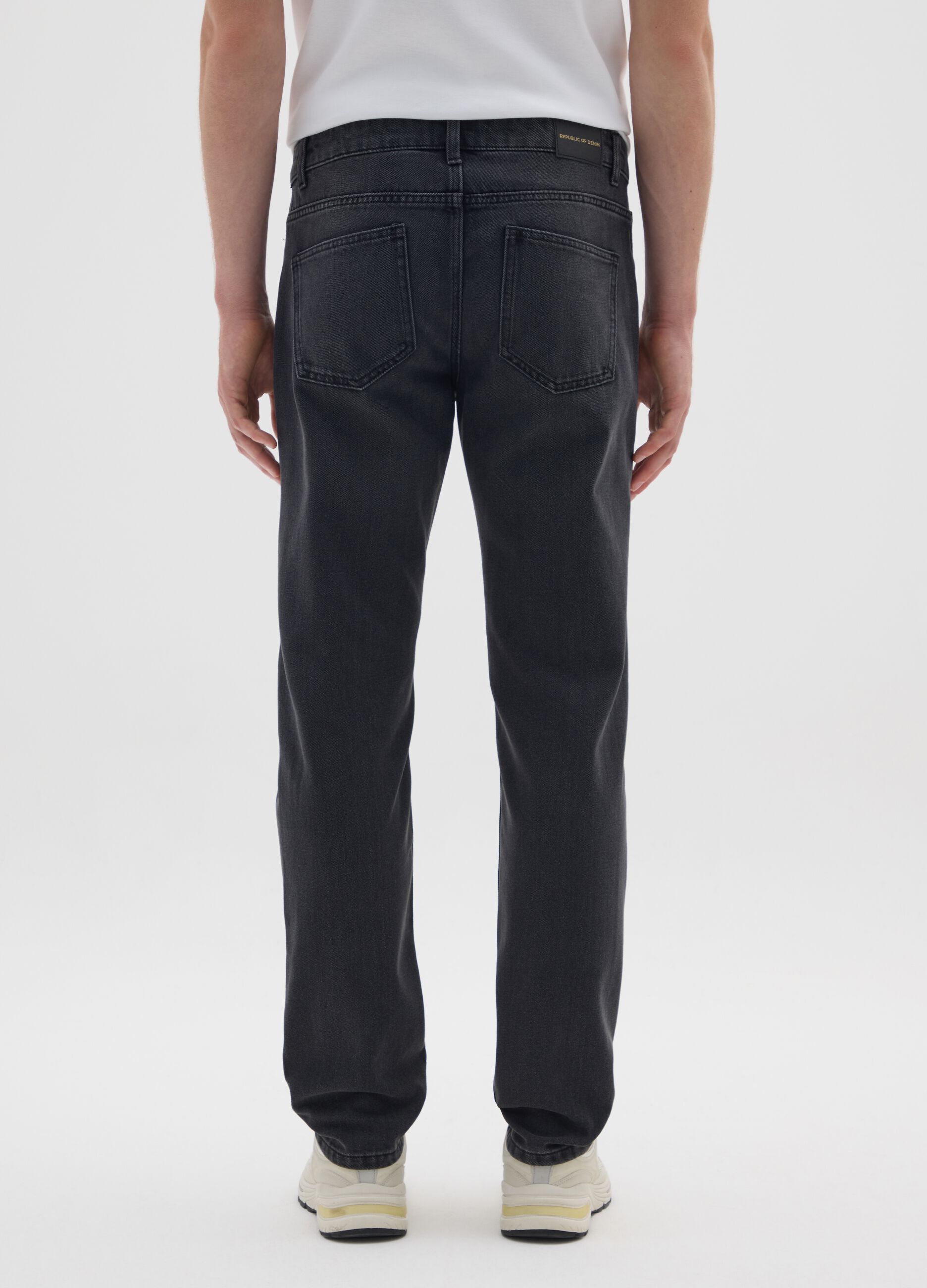 Regular fit black denim jeans