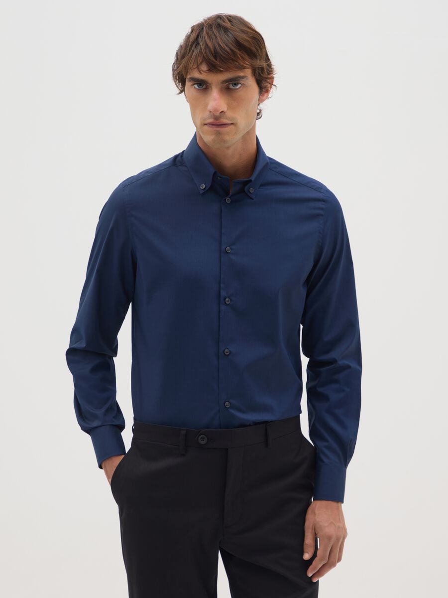 Slim fit blue shirt_0