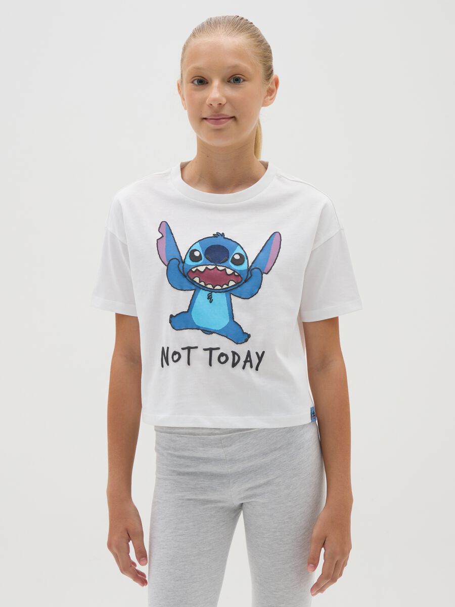 Girls' pure cotton white T-shirt regular fit with print_0