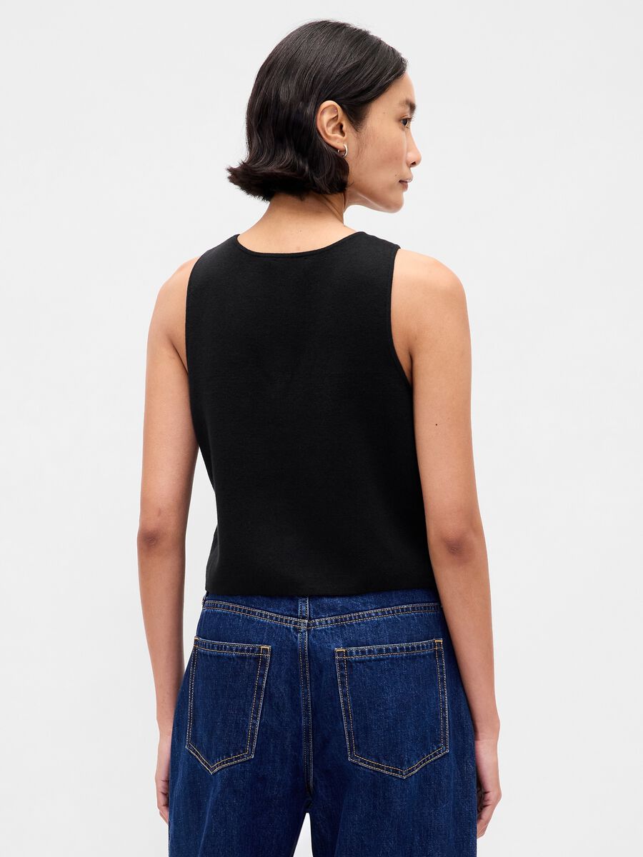 Black cotton blend waistcoat_2