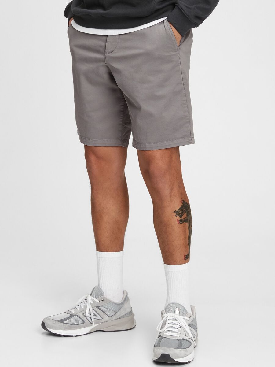 Stretch cotton Bermuda shorts_0