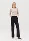 Stretch viscose T-shirt with boat neck_0