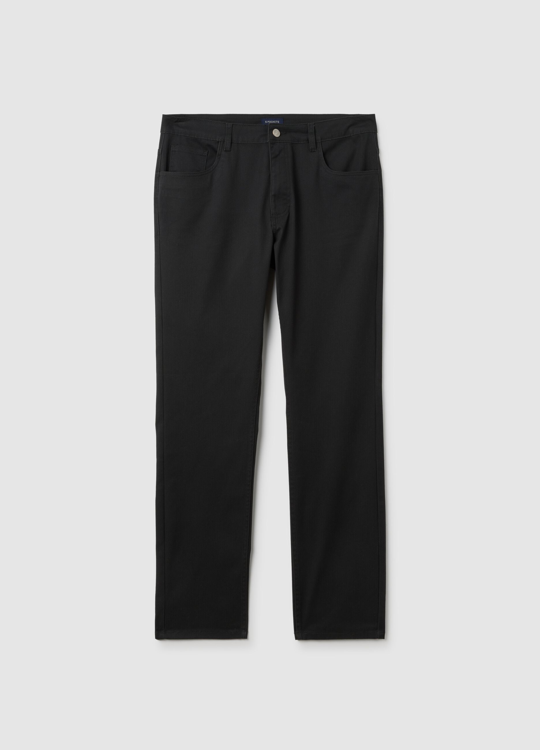 Black trousers with five pockets