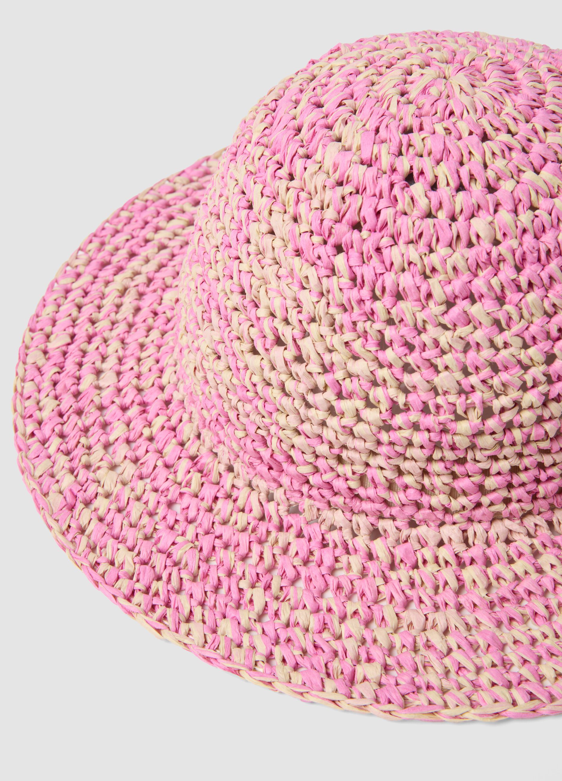 Girl's multicolour pure paper fabric hat, regular fit