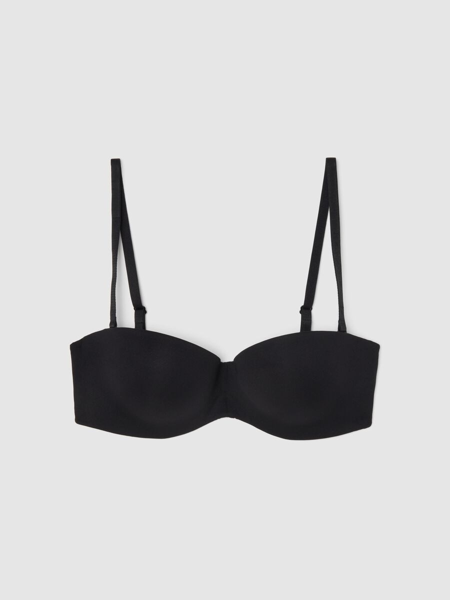 Black Balconette Bra with Removable Padding_4