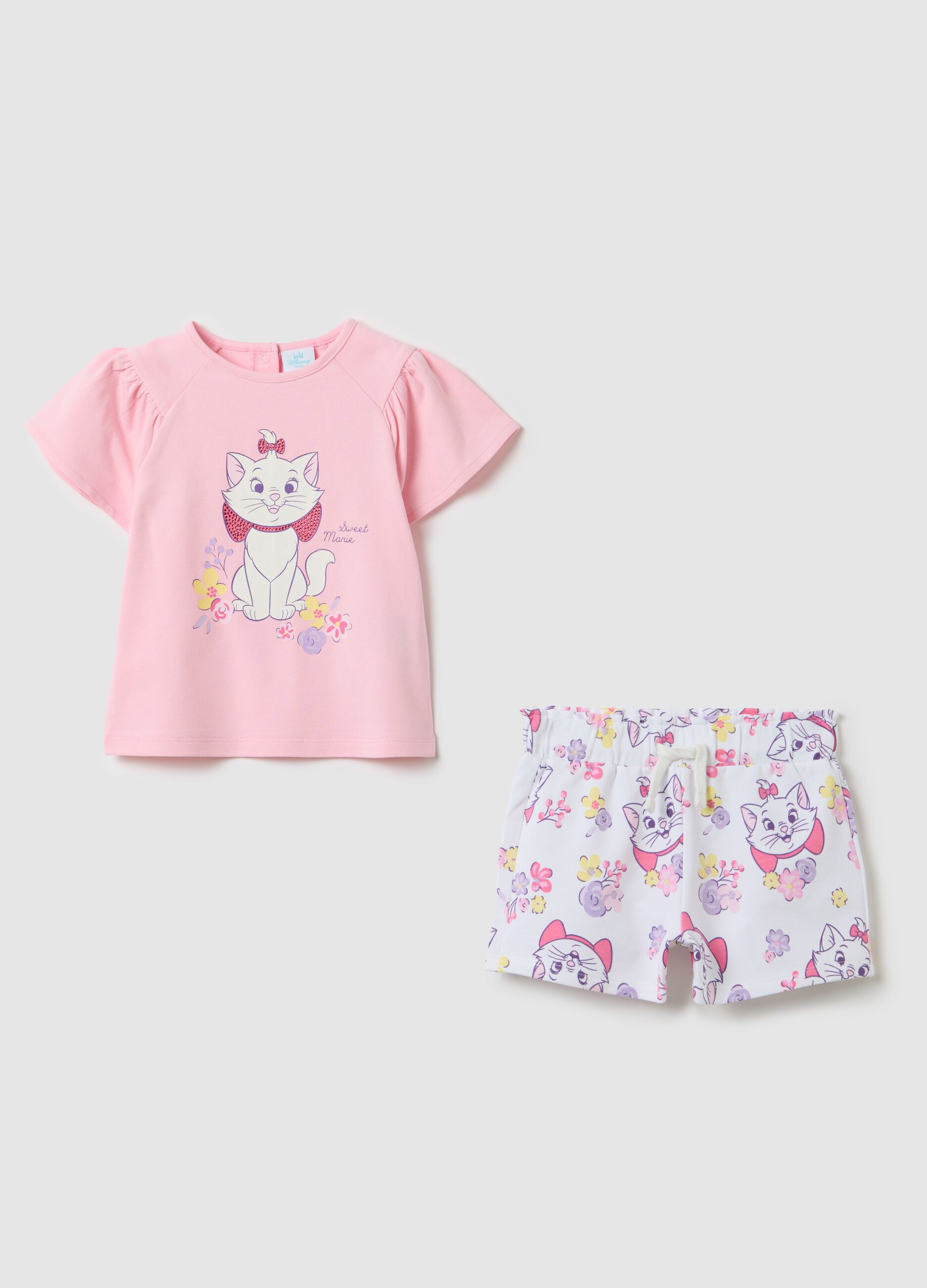 Completo jogging da bambina in cotone elasticizzato rosa regular fit