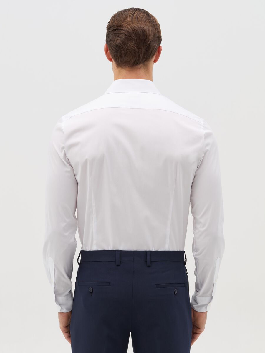Solid colour stretch slim-fit shirt_2