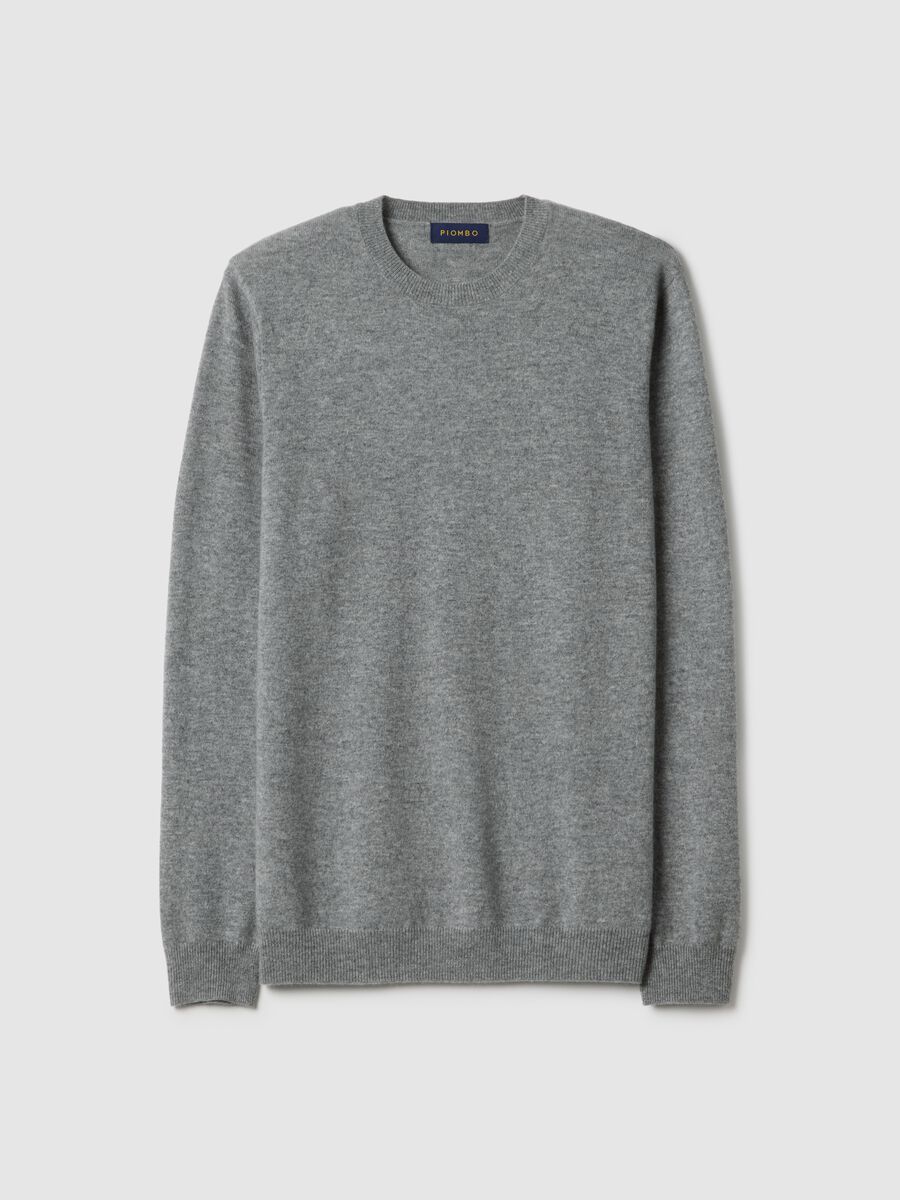 Grey crew neck pullover in pure cashmere, regular fit_4