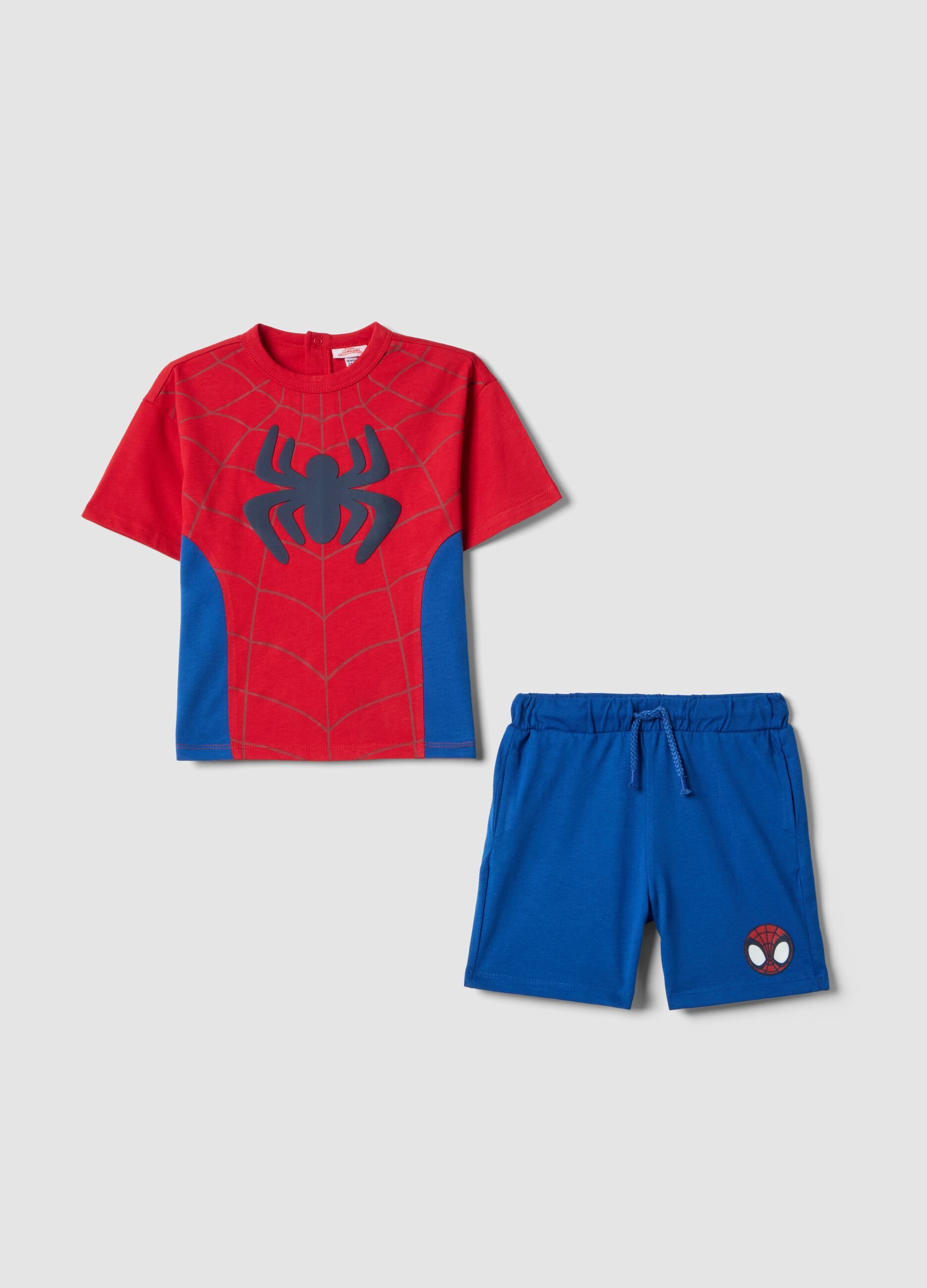 Boys&rsquo; multicolour pure cotton set with Spider-Man prints