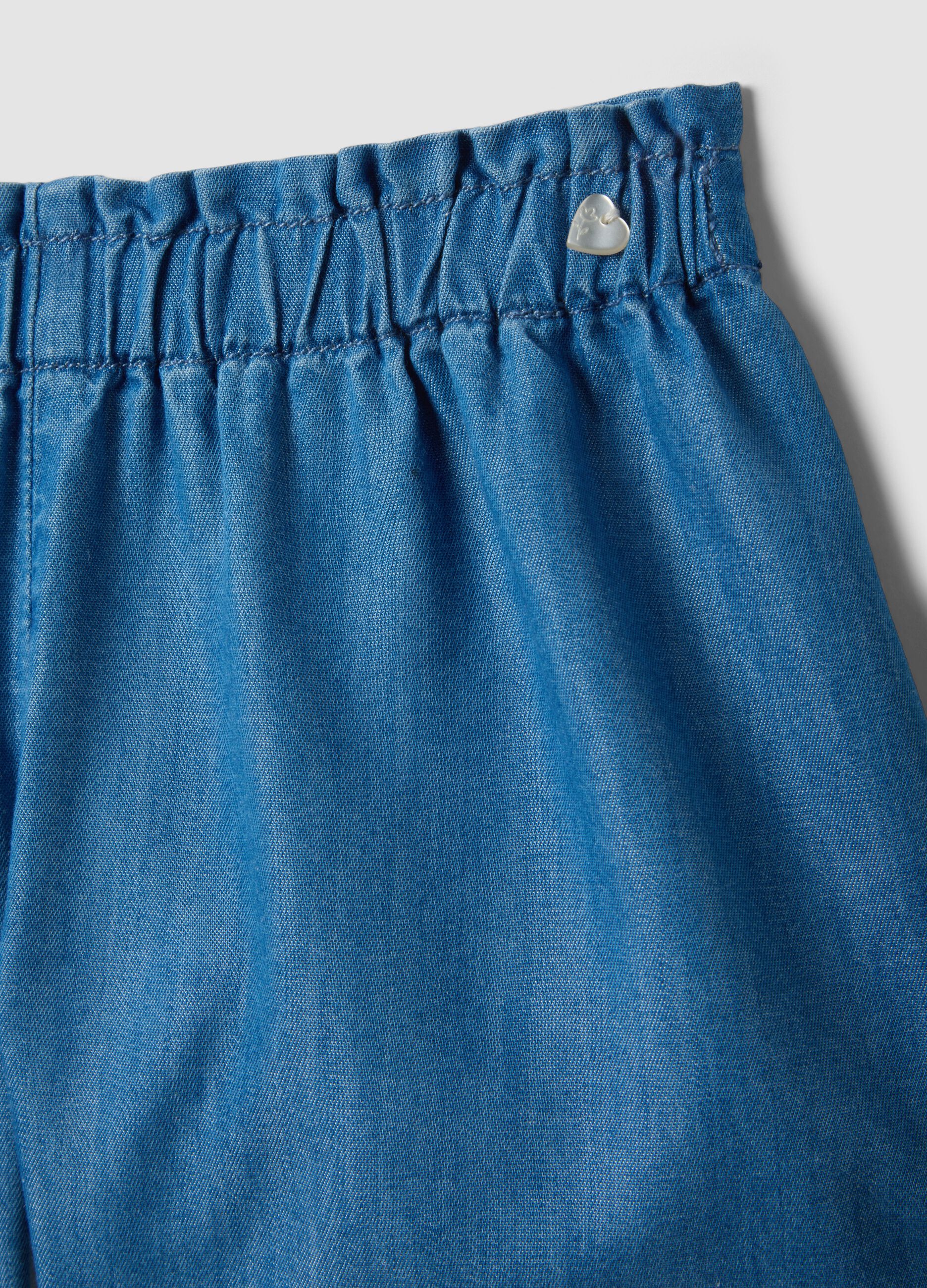 White and Denim Stretch Cotton Set