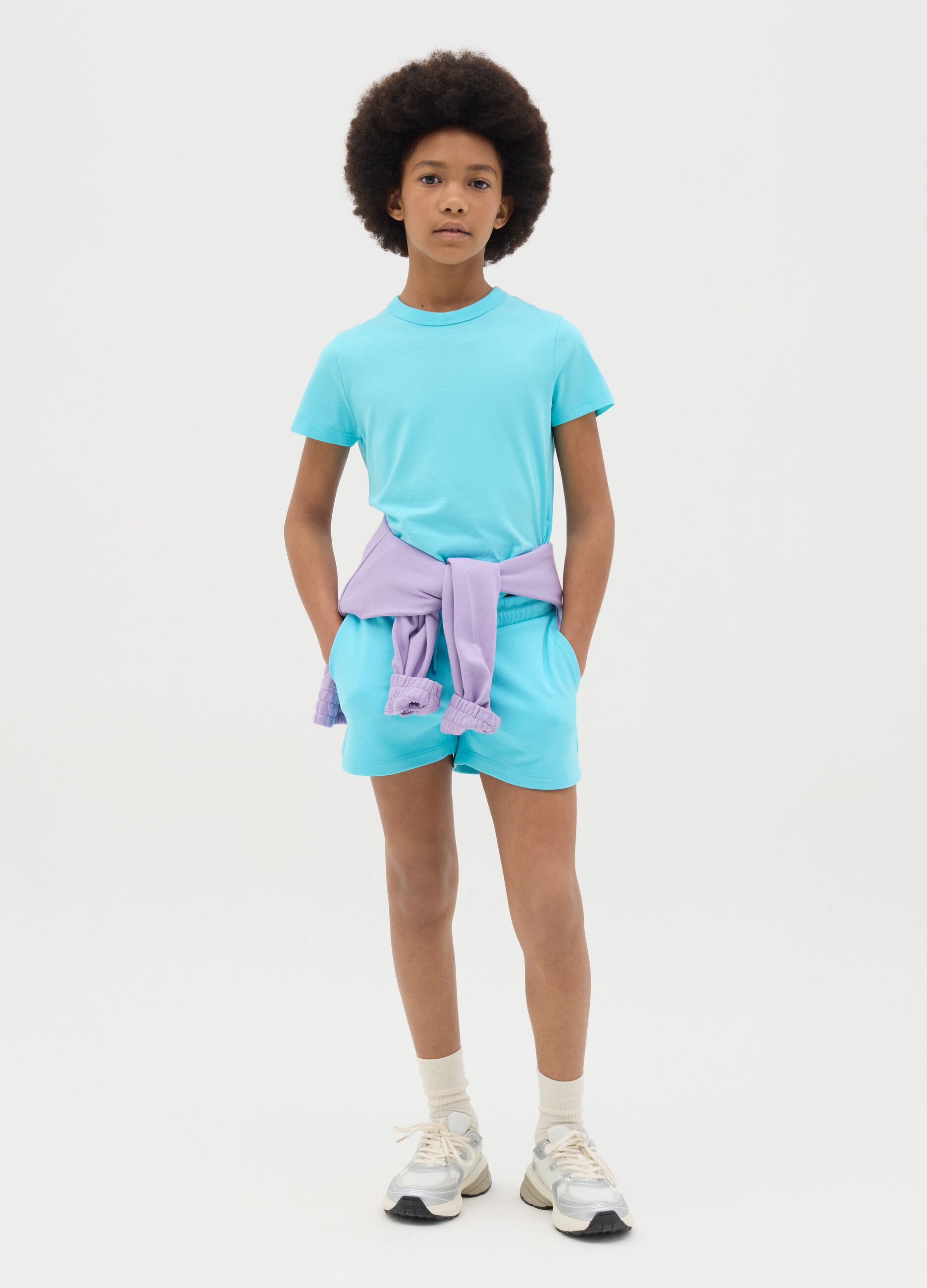 Adjustable Azure Organic Cotton Shorts
