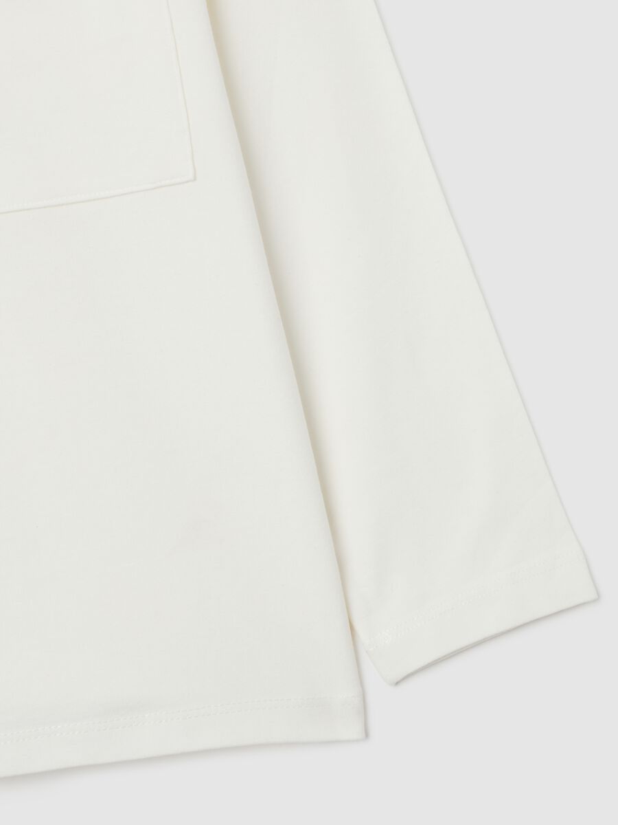 Maglia da bambino in misto cotone elasticizzato bianca regular fit_3