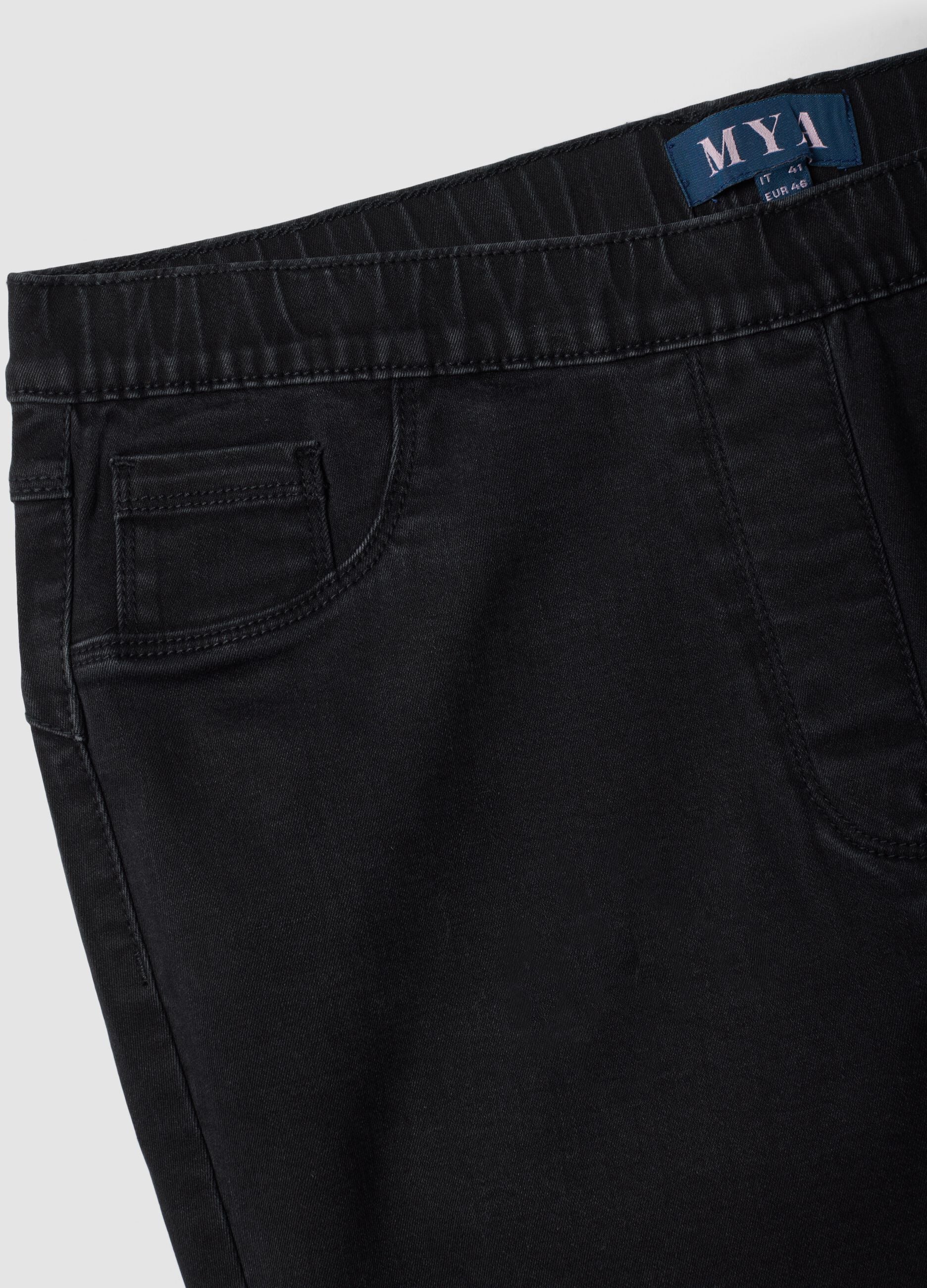 Jeggings neri skinny in cotone e viscosa elasticizzata