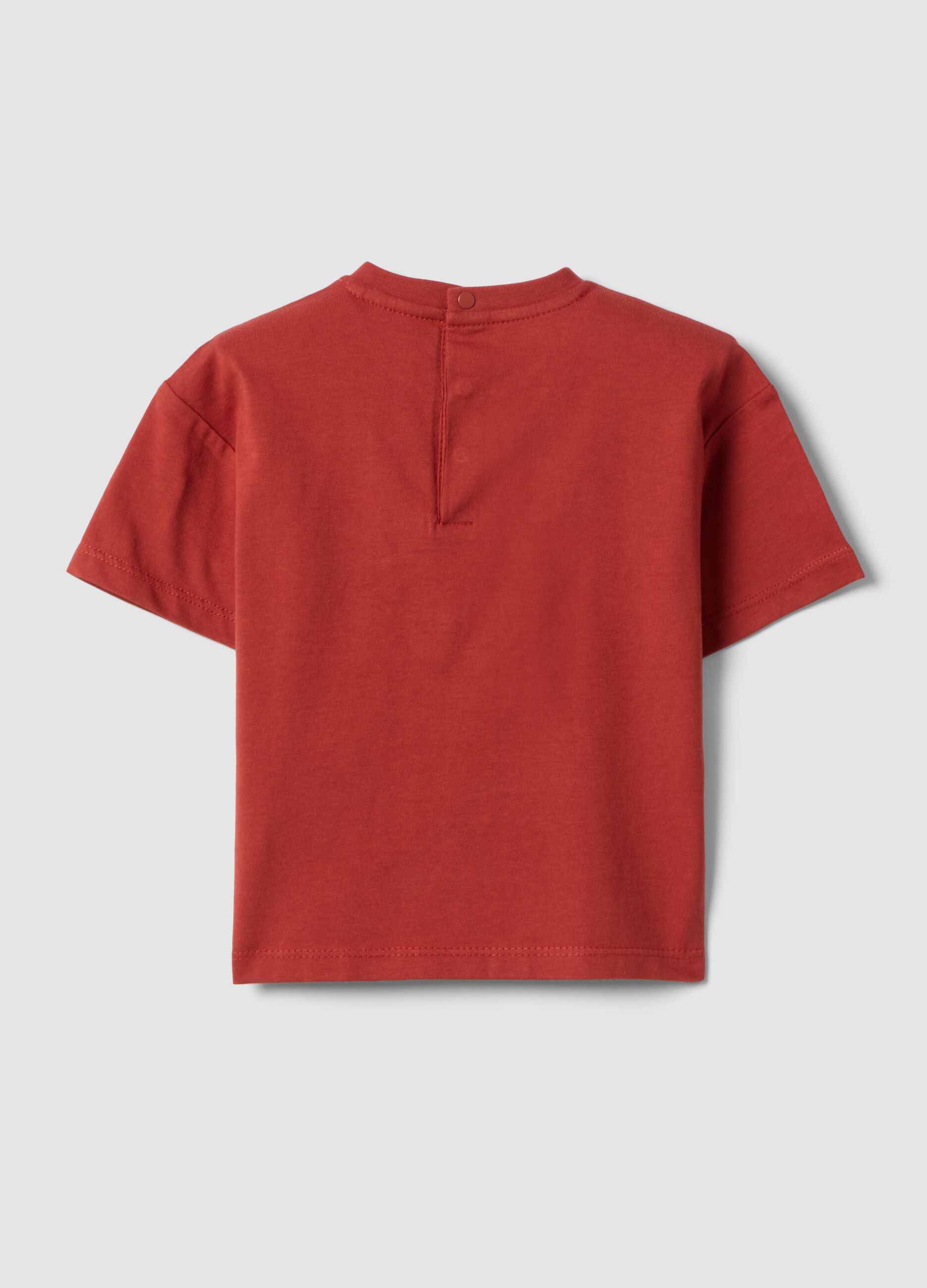 Red short-sleeve pure cotton T-shirt
