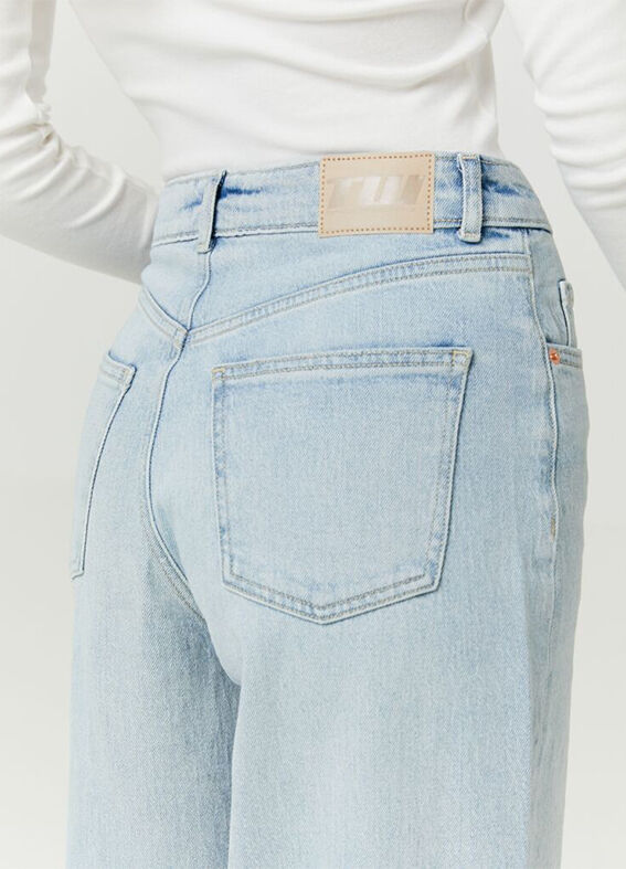 Jeans da donna in denim azzurro regular fit