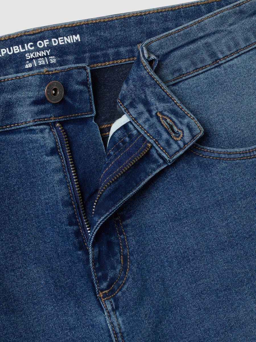 Skinny fit stretch cotton denim jeans_5