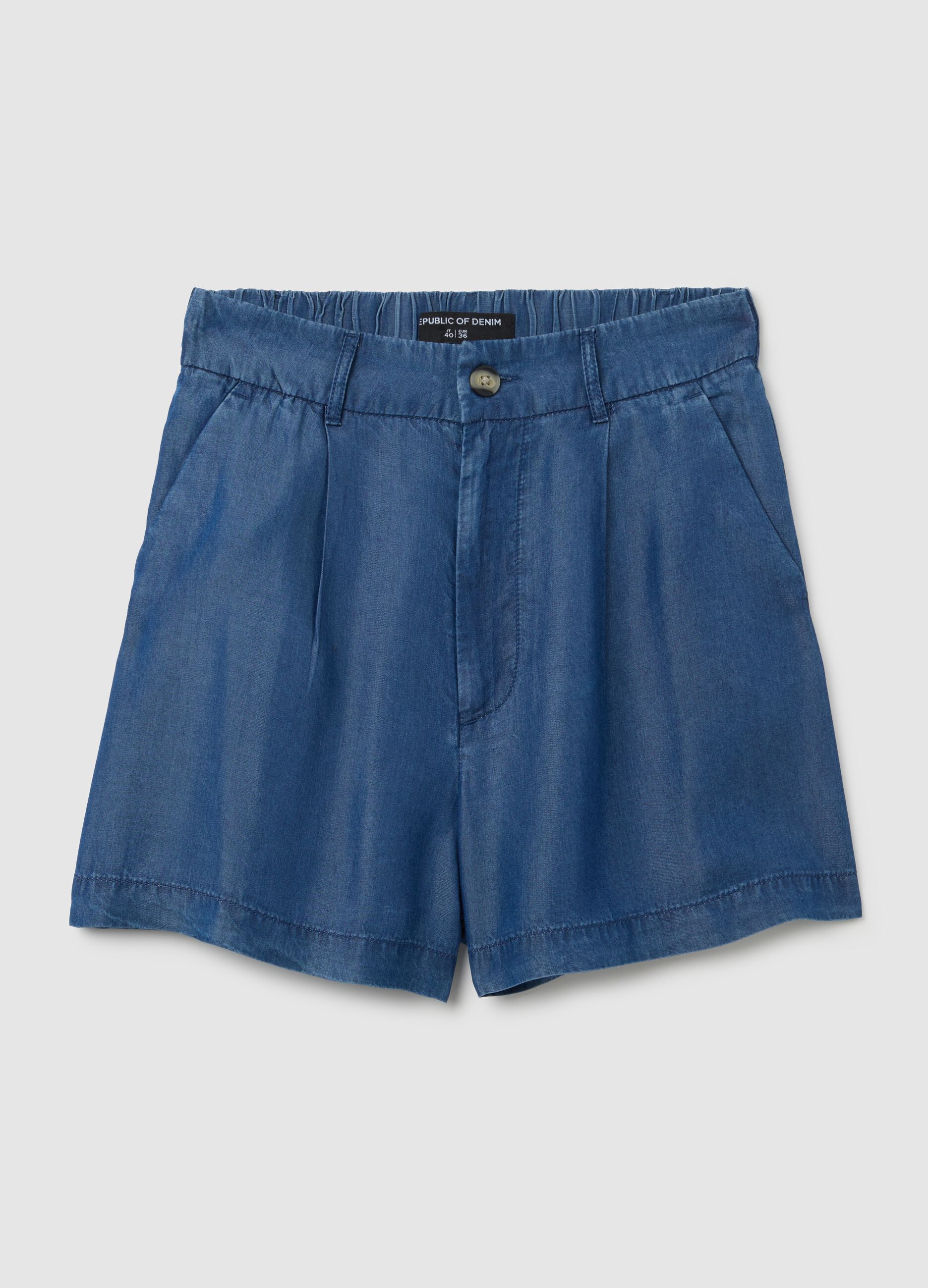 Shorts da donna in Lyocell blu regular fit