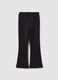 Girls' Black Cotton Stretch Flare Leggings_1
