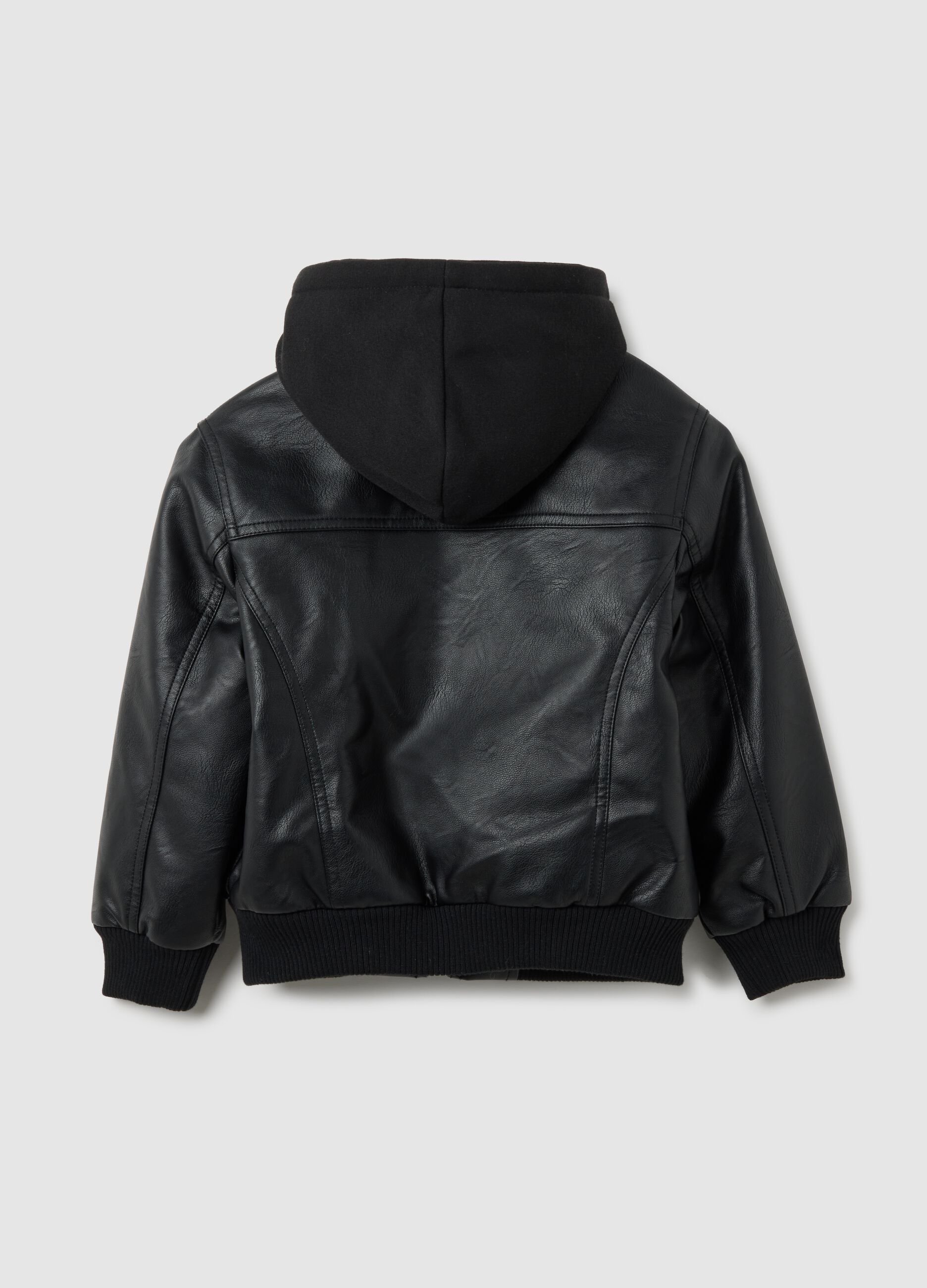 Children's black bomber jacket regular fit