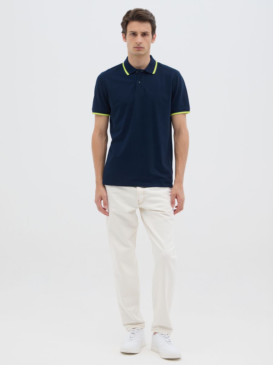 Men's multicolour stretch cotton polo shirt regular fit_1