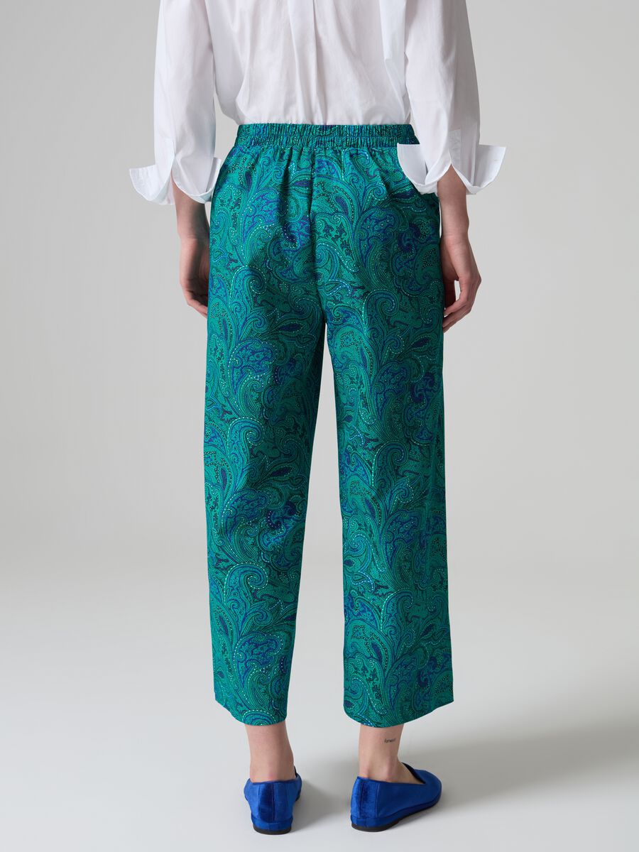 Pantalone crop wide leg con stampa paisley_1