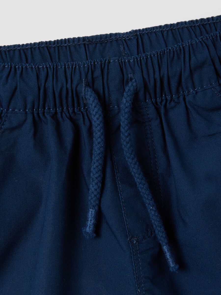Blue pure cotton shorts with elasticated waistband_2