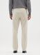 Beige slim fit stretch cotton ribbed trousers_2