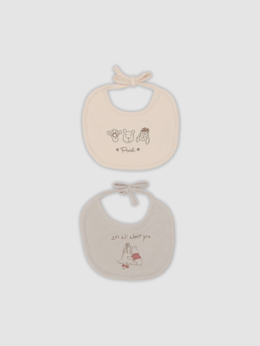 2-pack of multicolour pure organic cotton bibs with Winnie the Pooh print_0