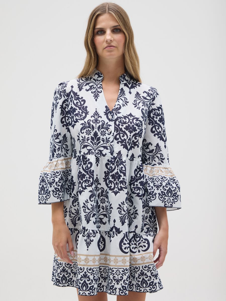 Women's short multicolour cotton dress regular fit_2