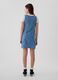 Short sleeveless dress in denim with buttons_1