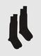 Two-pack of black long elasticised socks_0